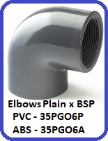 Elbow 90° x BSP F PVC 35PGO6P & ABS 35PGO6A