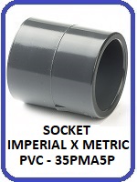 Socket Adaptor IMPERIAL F X Metric F PVC 35PMA5P
