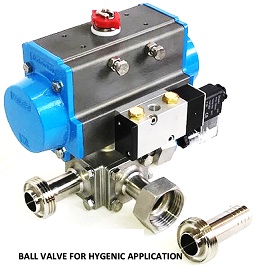 Stainless Steel 3 Pc Ball Valve Pnuematic Actuator 